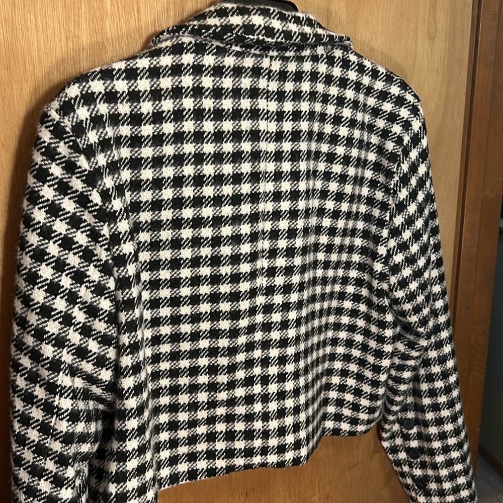 White birch, black label, black and white large checked blazer. Size 1x - Picture 7 of 8